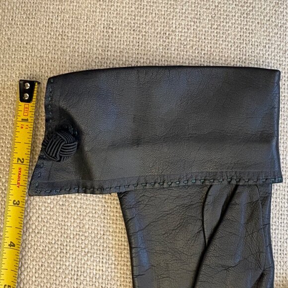 LEATHER Hand-Stitch Made in ITALY Paloma PALOMA PICASSO Gloves w/LEATHER CUFFS - Picture 11 of 16